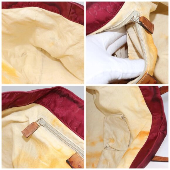 GUCCI GG Canvas Tote Bag Nylon Red 282439 Auth 114411 - Picture 15 of 16